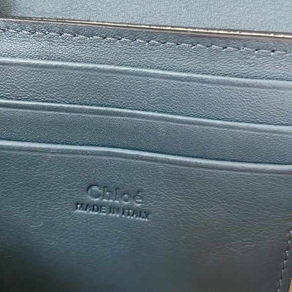 Chloé Mini Faye suede leather crossbody bag cloudy blue - Picture 5 of 9